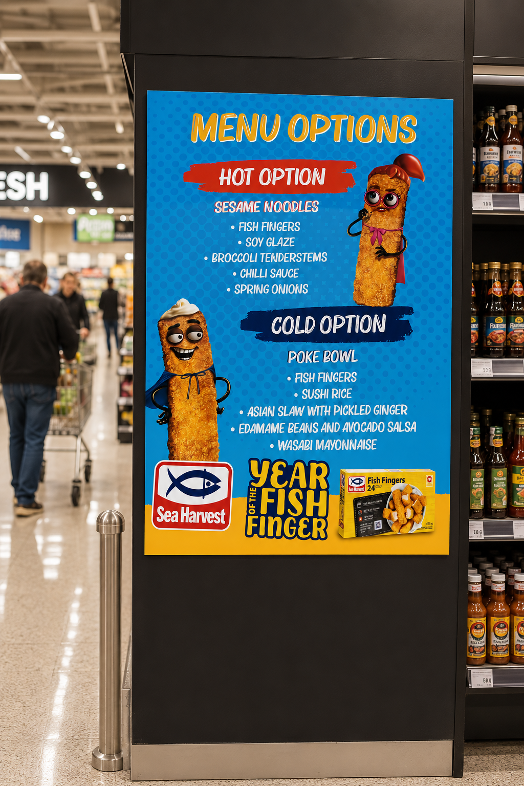 Sea Harvest Year of the Fish Finger — in-store poster restaged portfolio piece.