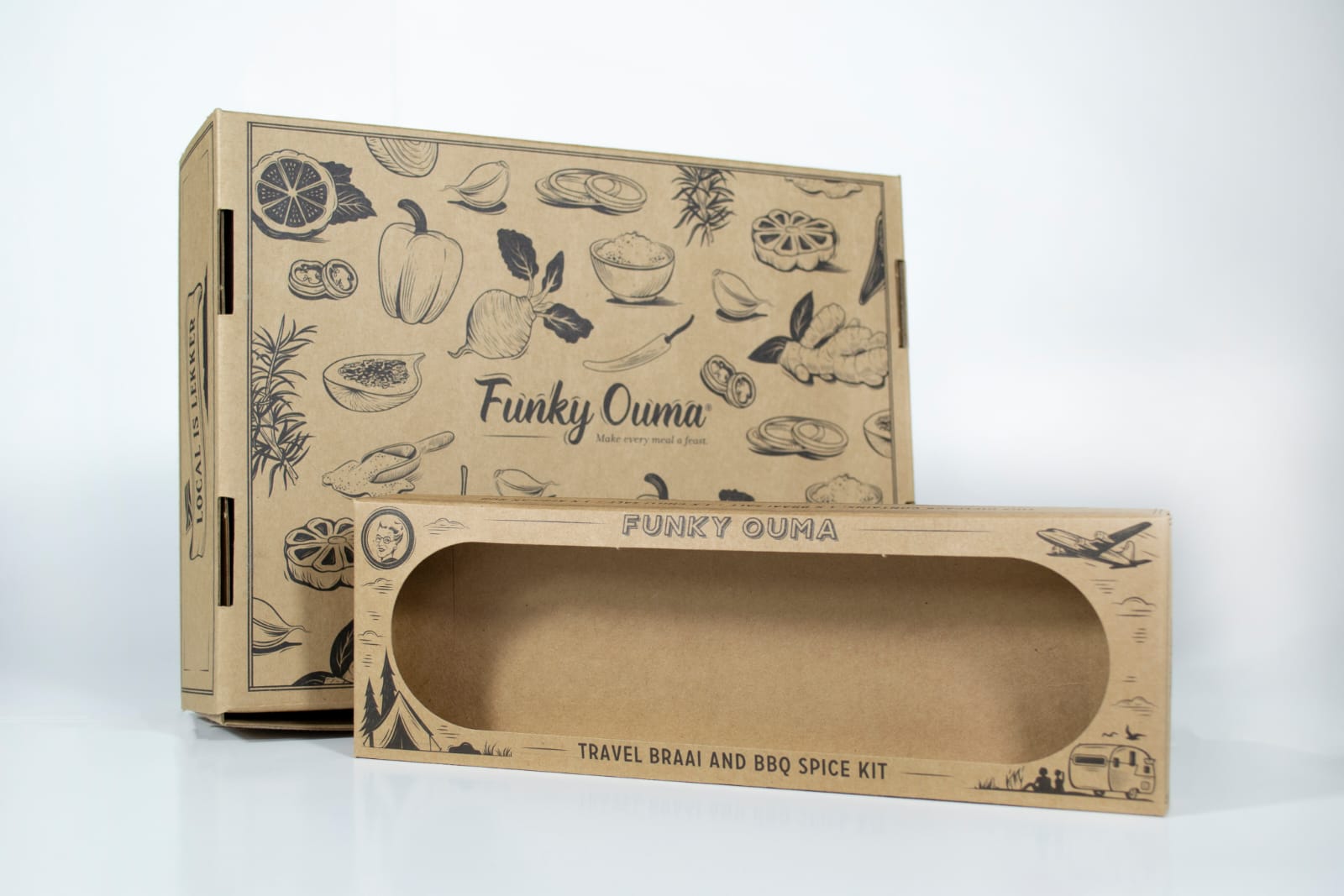 Funky Ouma — Travel braai kit carton